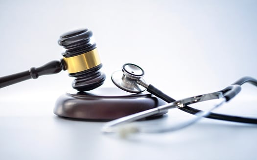 judge gavel and stethoscope